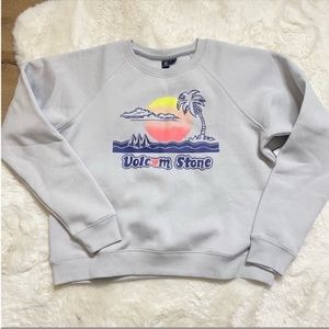 Volcom gray graphic crew neck sweater
